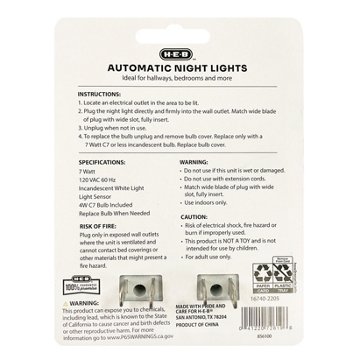 H-E-B Automatic Night Lights, 2 pk