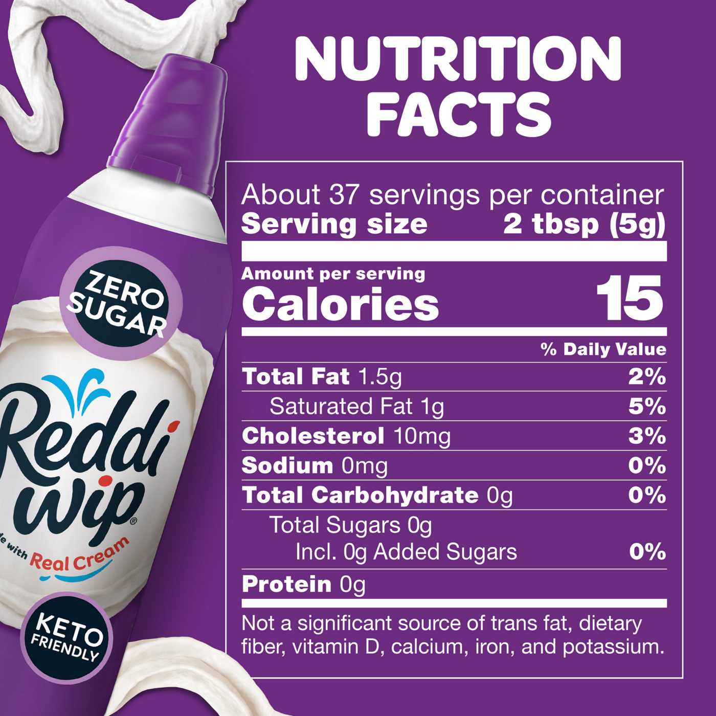 Reddi Wip Zero Sugar Keto Friendly Gluten Free Whipped Topping; image 5 of 6