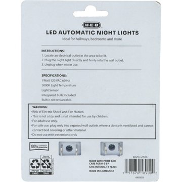 H-E-B Motion Sensor LED Night Lights, 2 pk