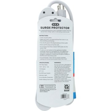 H-E-B 6-Outlet Surge Protector, 2'