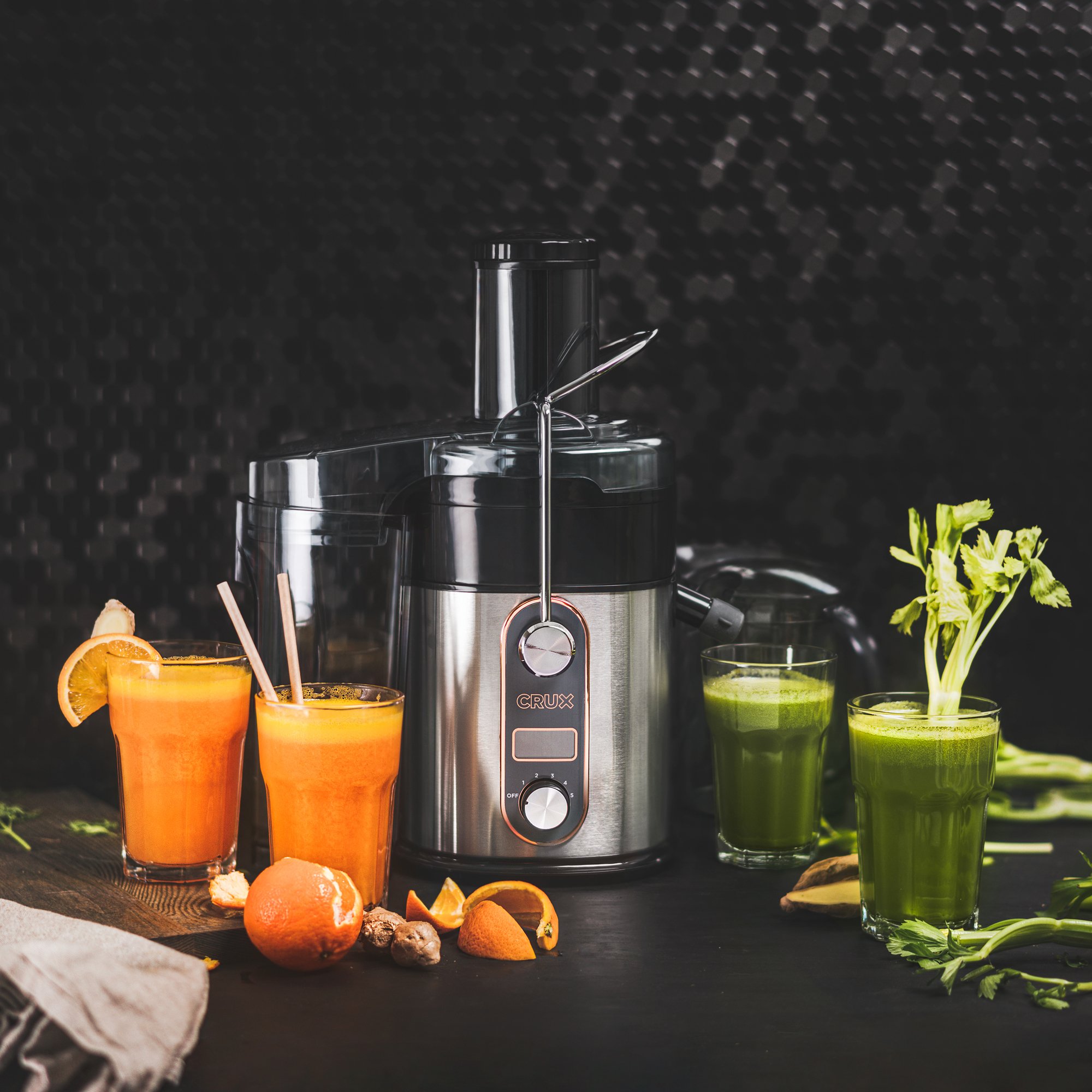 Crux Brushed Chrome 5 Speed Digital Juicer