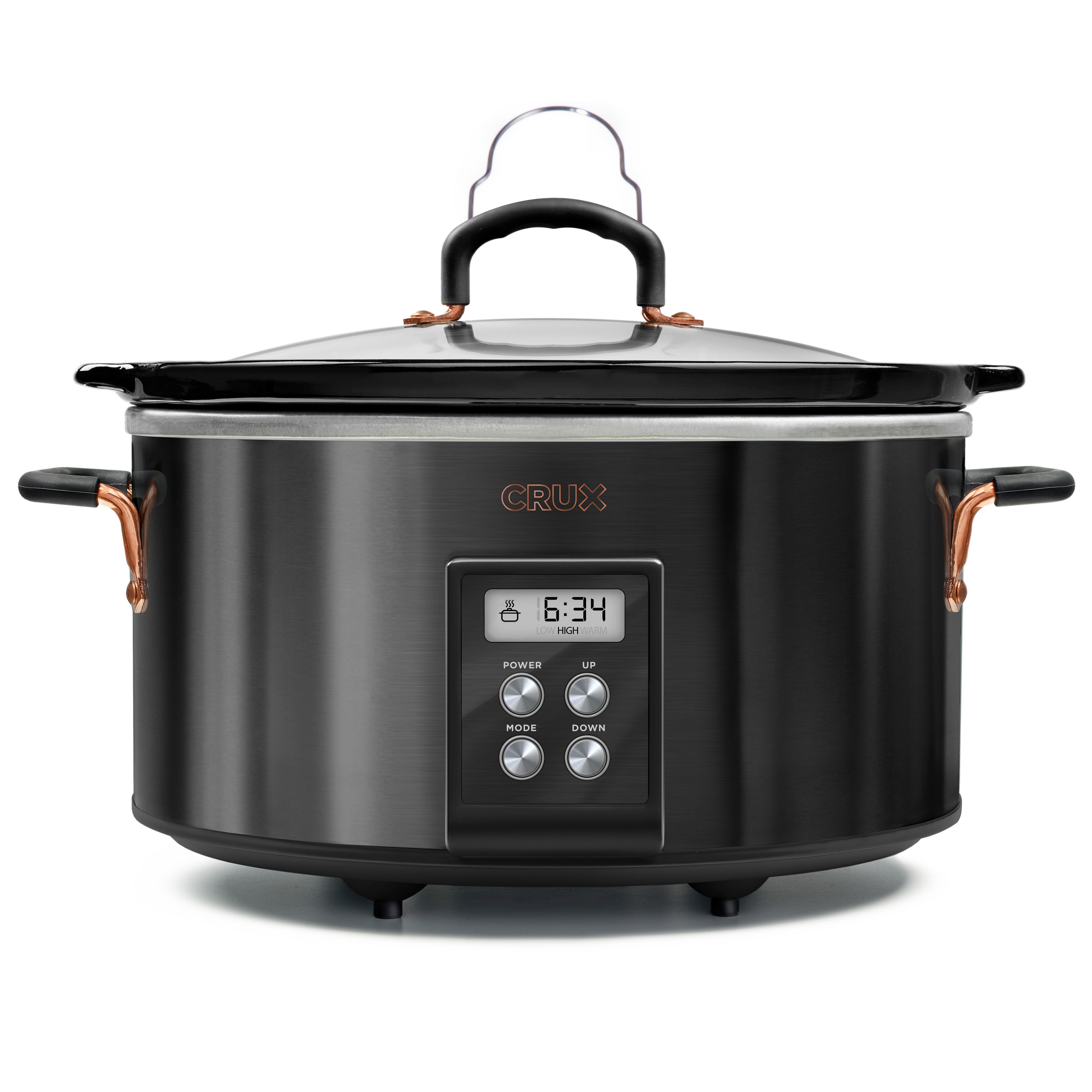 Crux Black Stainless Steel Programmable Slow Cooker Shop Cookers