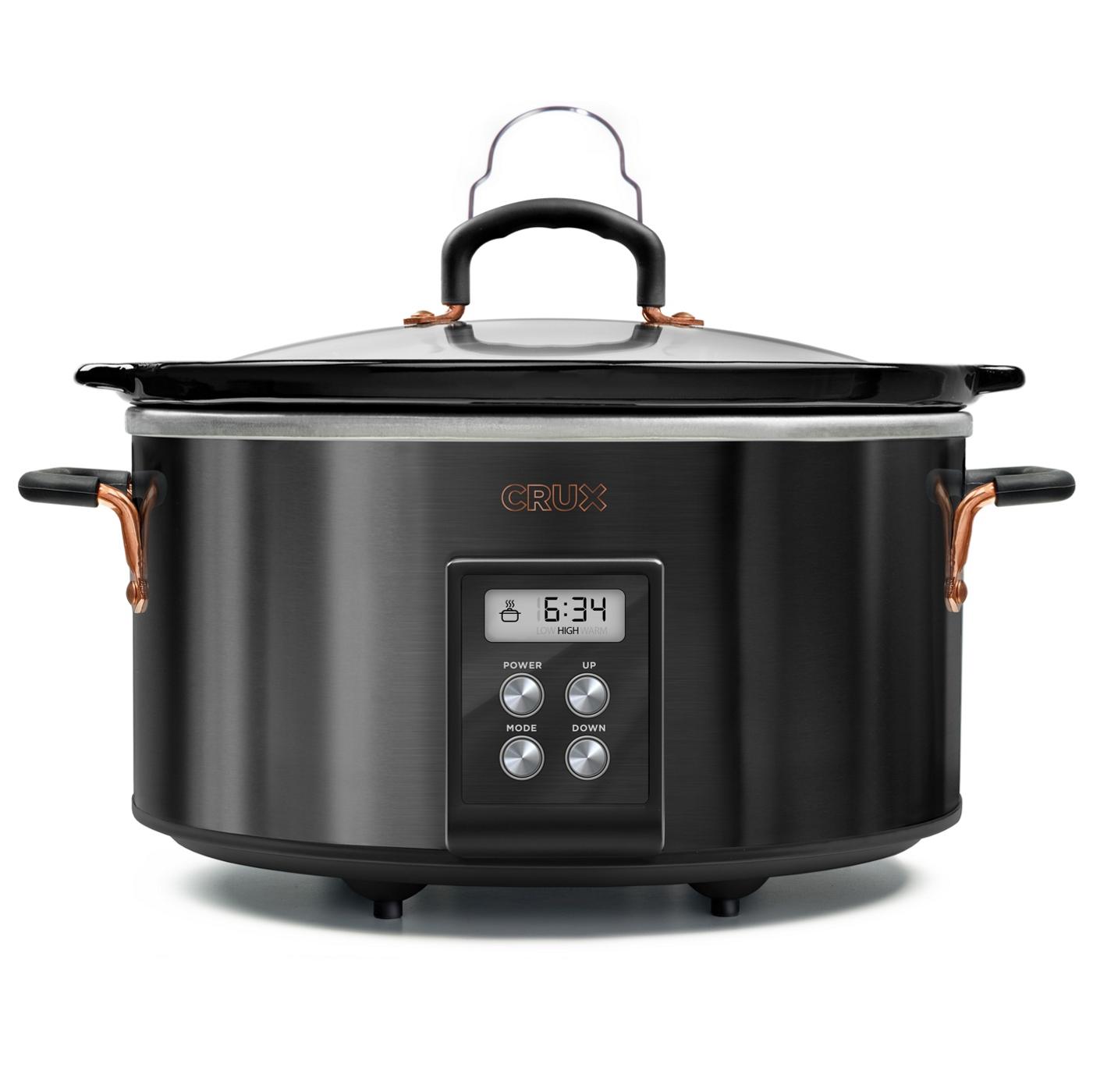 Crux Black Stainless Steel Programmable Slow Cooker; image 1 of 4