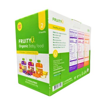 FruityU Organic Baby Food Pouches - Variety Pack