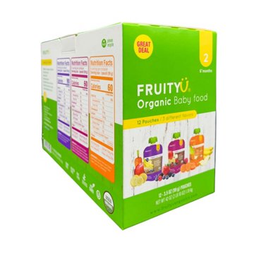 FruityU Organic Baby Food Pouches - Variety Pack