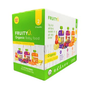 FruityU Organic Baby Food Pouches - Variety Pack