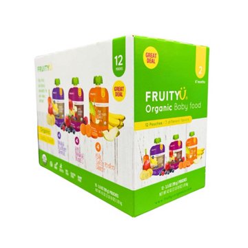 FruityU Organic Baby Food Pouches - Variety Pack