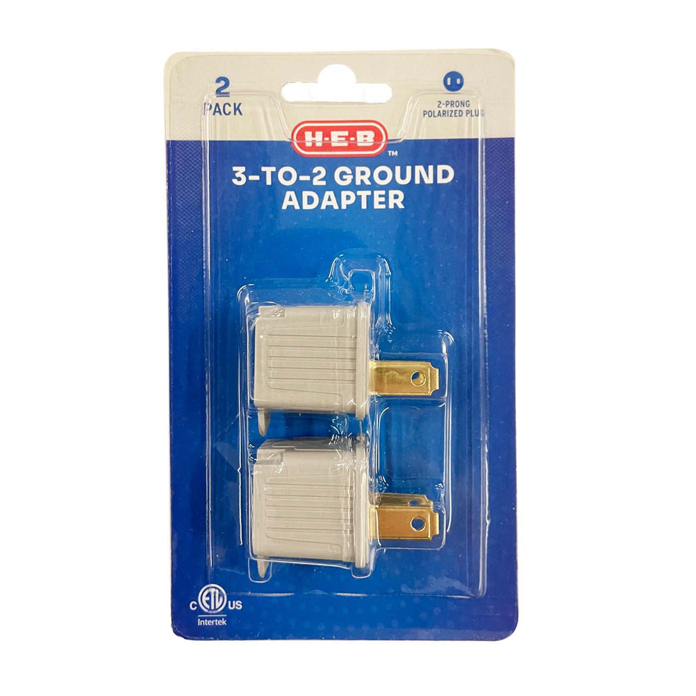 H-E-B 3 to 2 Grounded Adapters; image 1 of 2