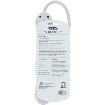 H-E-B 6-Outlet Indoor Power Strip, 2.5'
