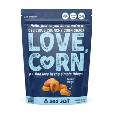 LOVE CORN Crunchy Corn Snack - Sea Salt, 4 oz