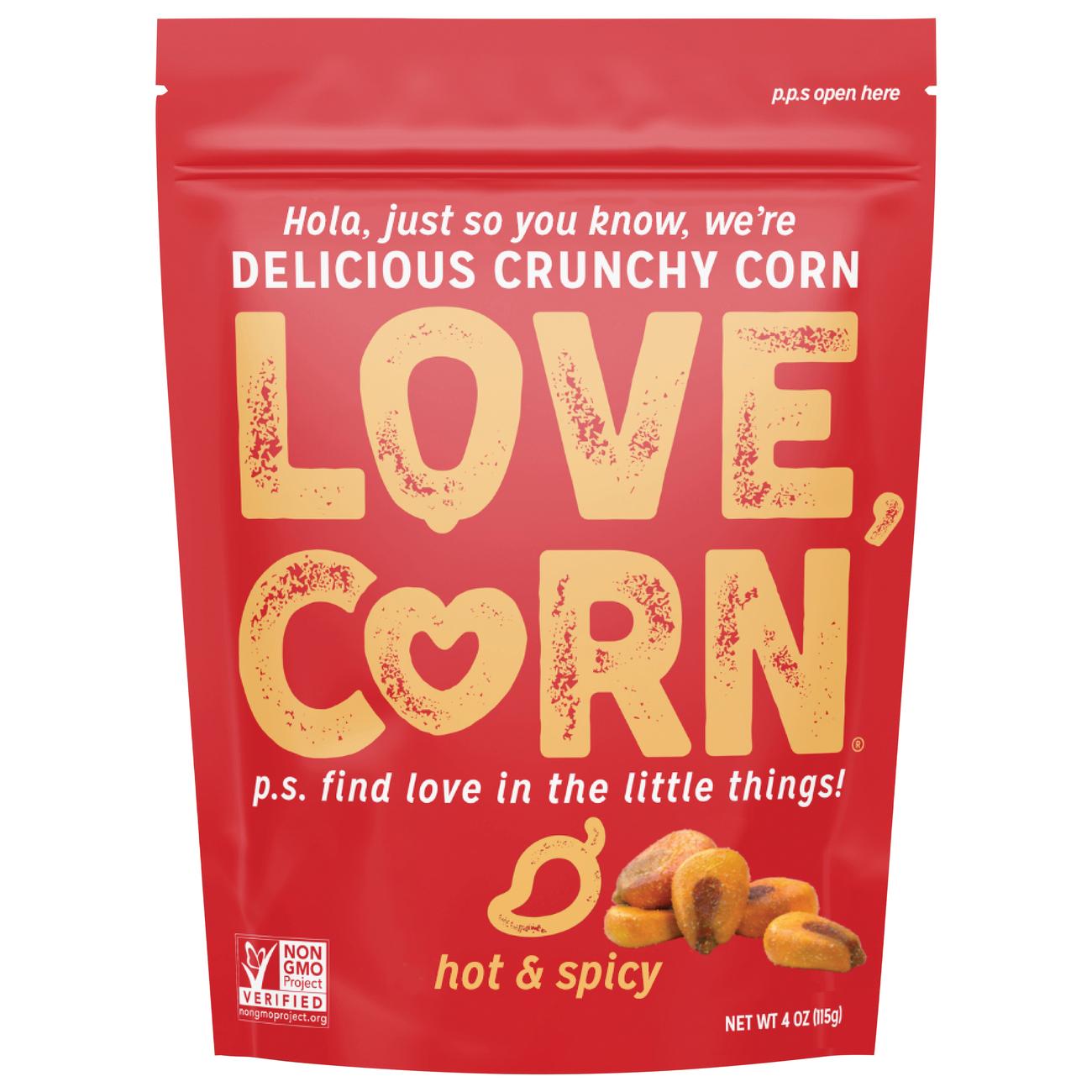 Love Corn Hot & Spicy Premium Crunchy Corn - Shop Nuts & Seeds at