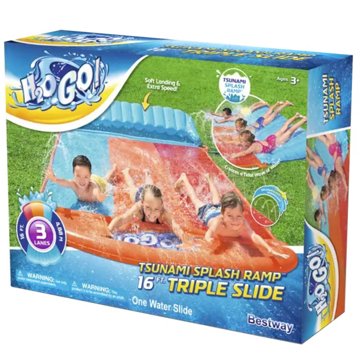 H2OGO! Tsunami Splash Ramp Triple Water Slide, 16'