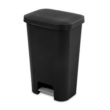 Sterlite StepOn Wastebasket - Black, 11.9 gal