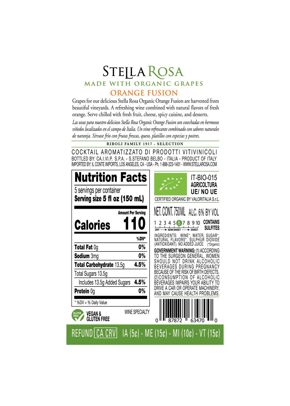 Stella Rosa Organic Orange Fusion; image 4 of 7