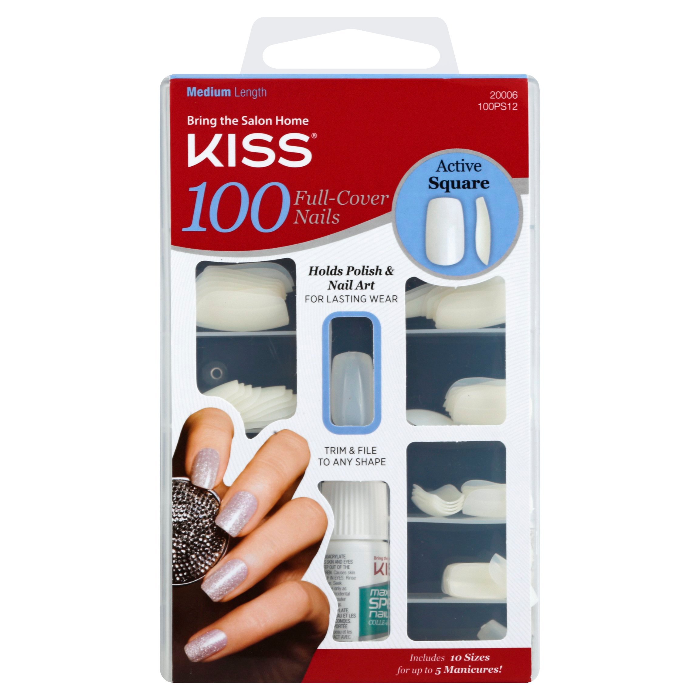KISS Nail Tips Active Square Shop Nail Sets at HEB