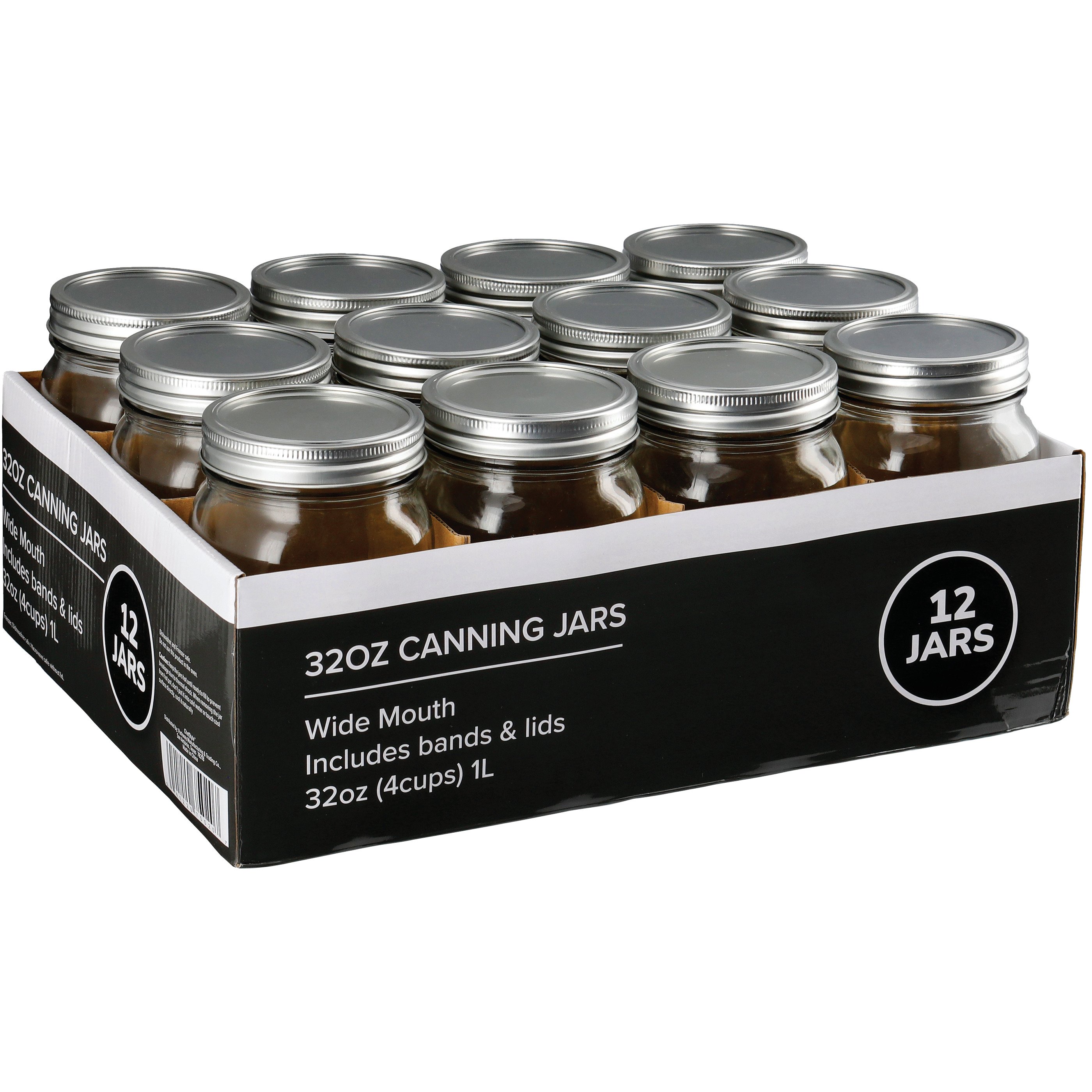 chefstyle 12 Glass Canning Jars with Bands & Lids Wide Mouth Shop