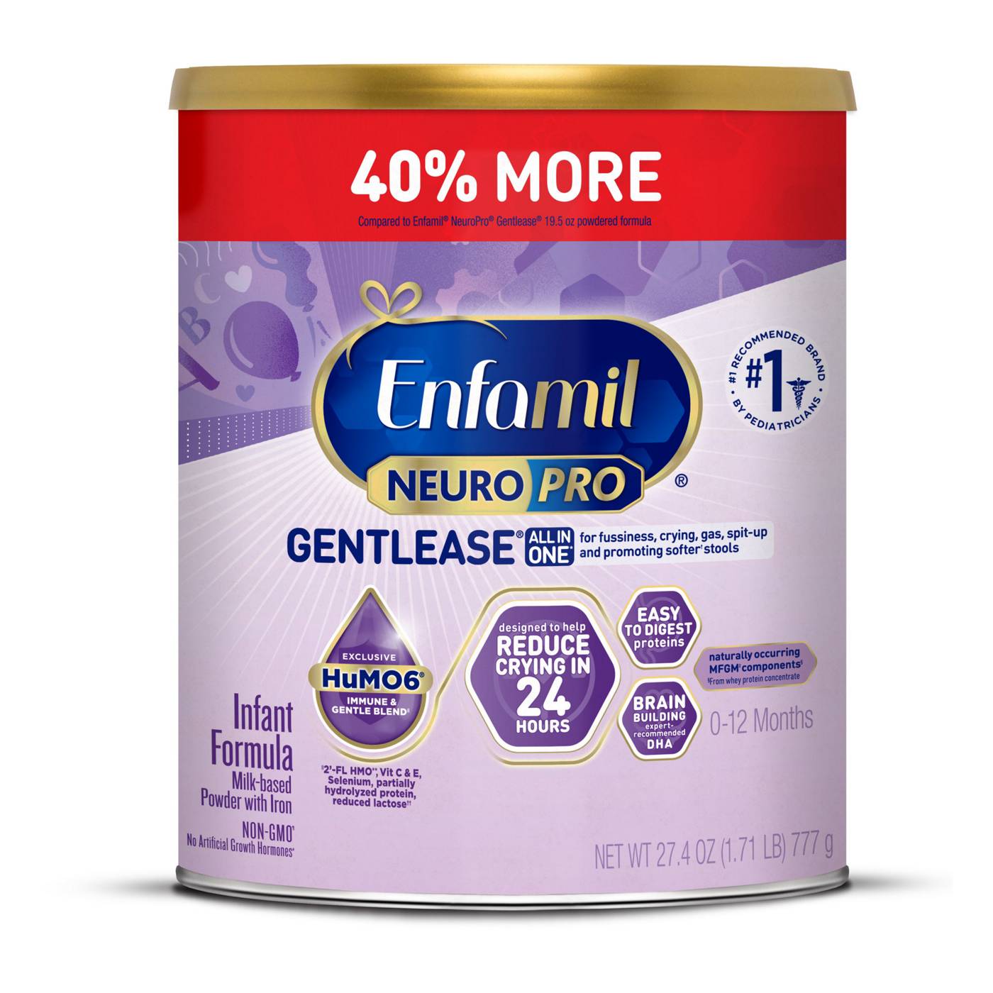 Enfamil NeuroPro Gentlease Baby Formula for Easing Fussiness, Gas, Spit-up in 24 Hrs; image 1 of 7