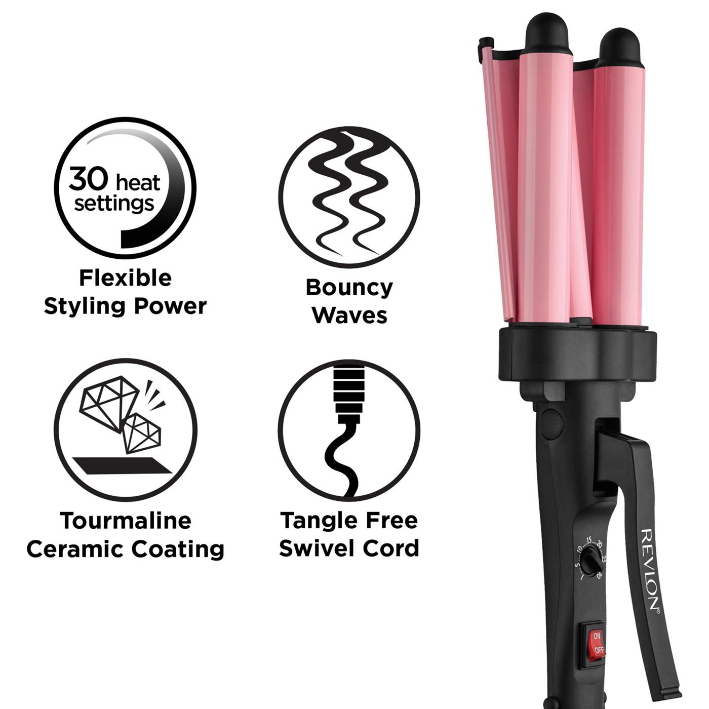 Revlon 3 Barrel Jumbo Hair Waver Pink; image 6 of 6