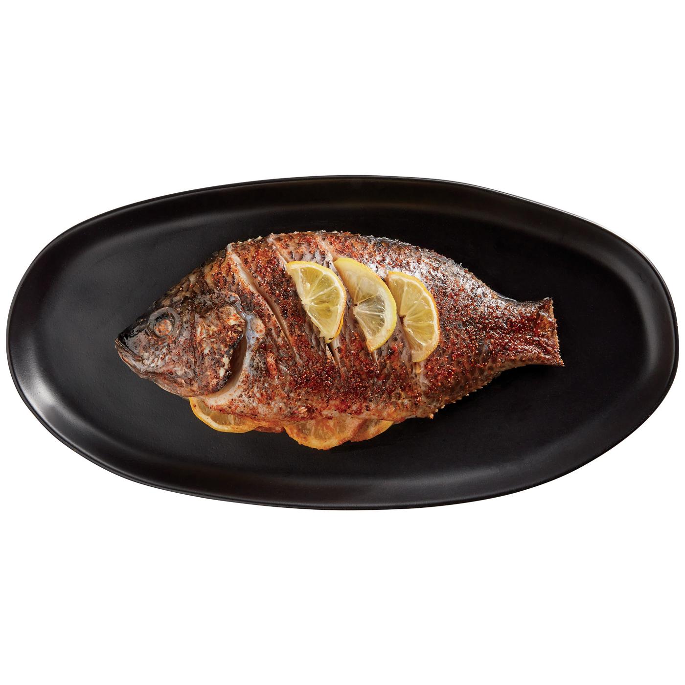 HEB Fish Market Stuffed Seasoned Whole Tilapia Ancho Chile Butter