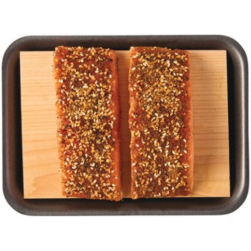 H-E-B Fish Market Fresh Seasoned Center Cut Atlantic Salmon on Cedar Plank - Smoky Jalapeño, Avg. 1.1 lbs