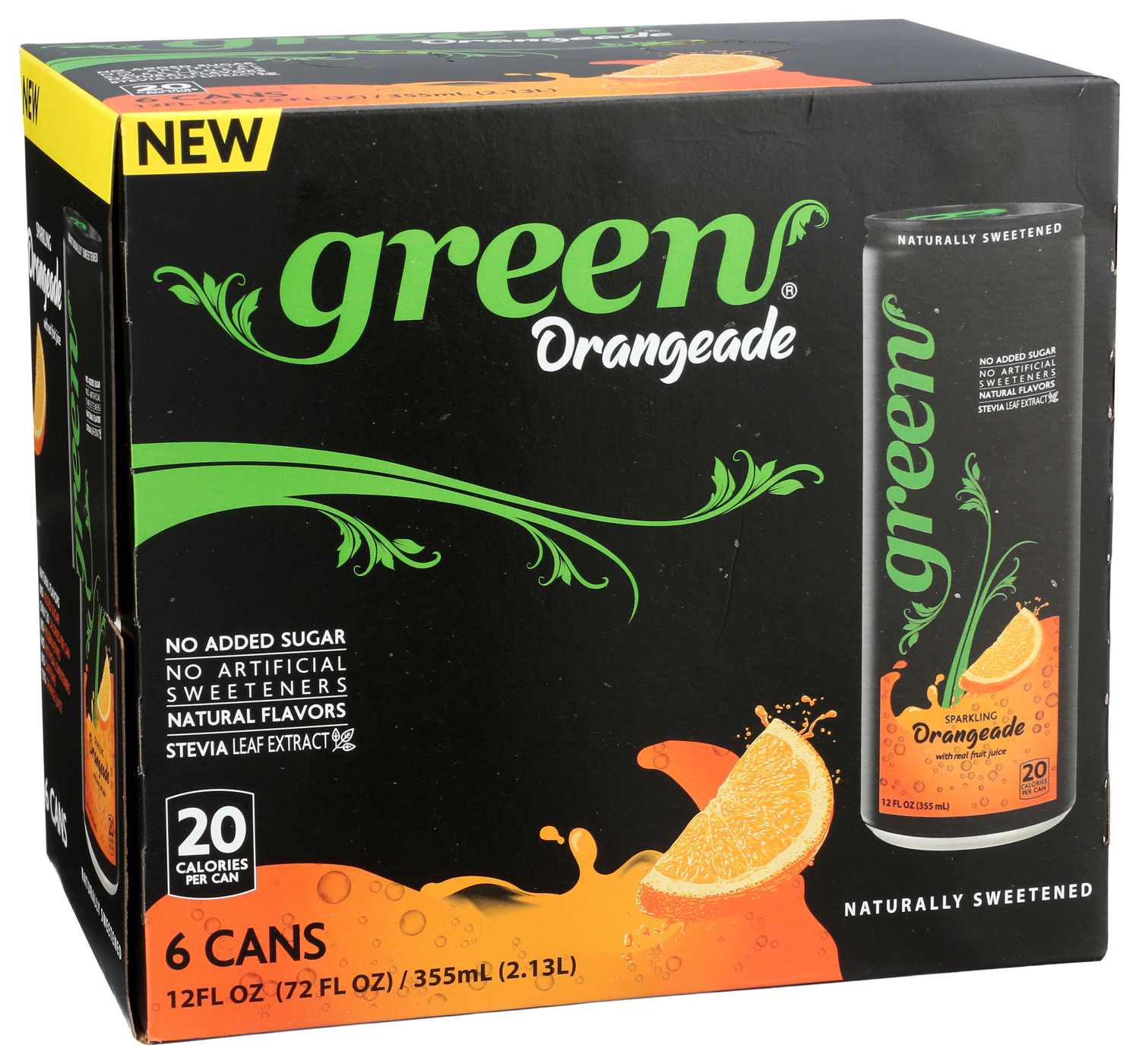 Green Sparkling Orangeade Soda 12 oz Cans; image 3 of 3