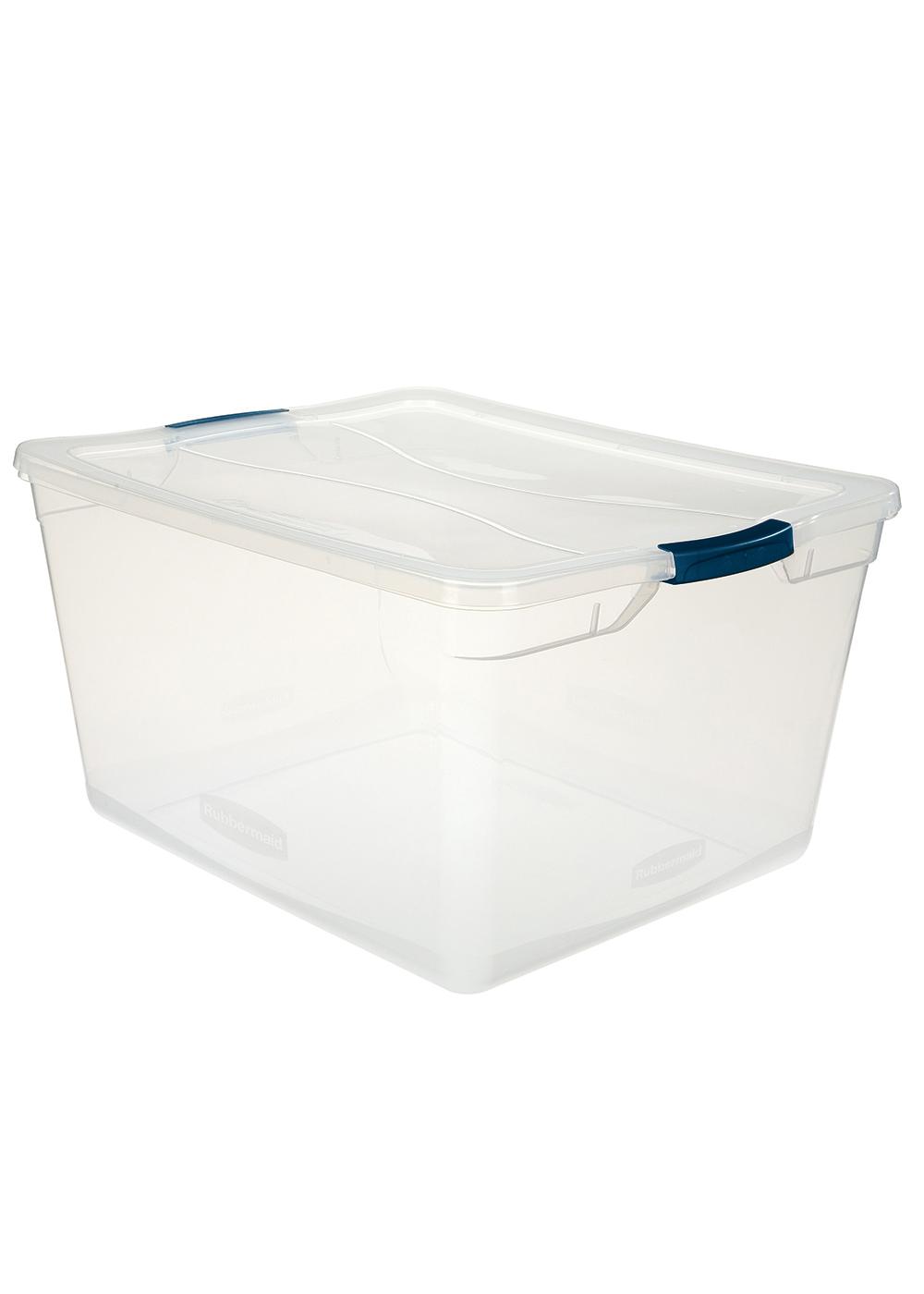 Rubbermaid Cleverstore Clear Holiday 71 Qt Bins with Tray Inserts, Built-In  Handles to Maximize Storage, Great for Holiday Decor, Clear Base, Red Lid