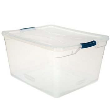 Rubbermaid Cleverstore Clear Latching Tote, 71 qt