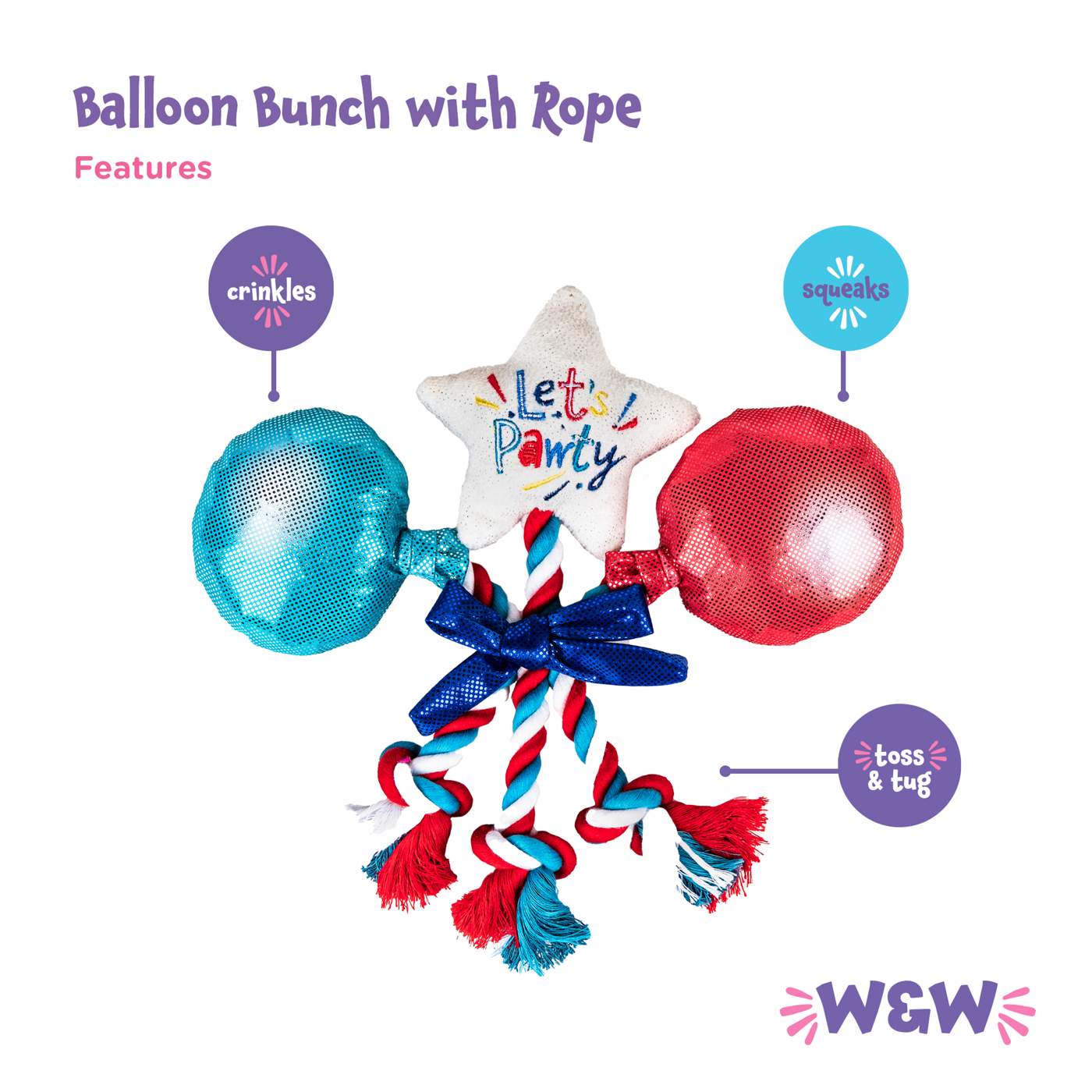 Woof & Whiskers Balloon Punch With Rope; image 5 of 5