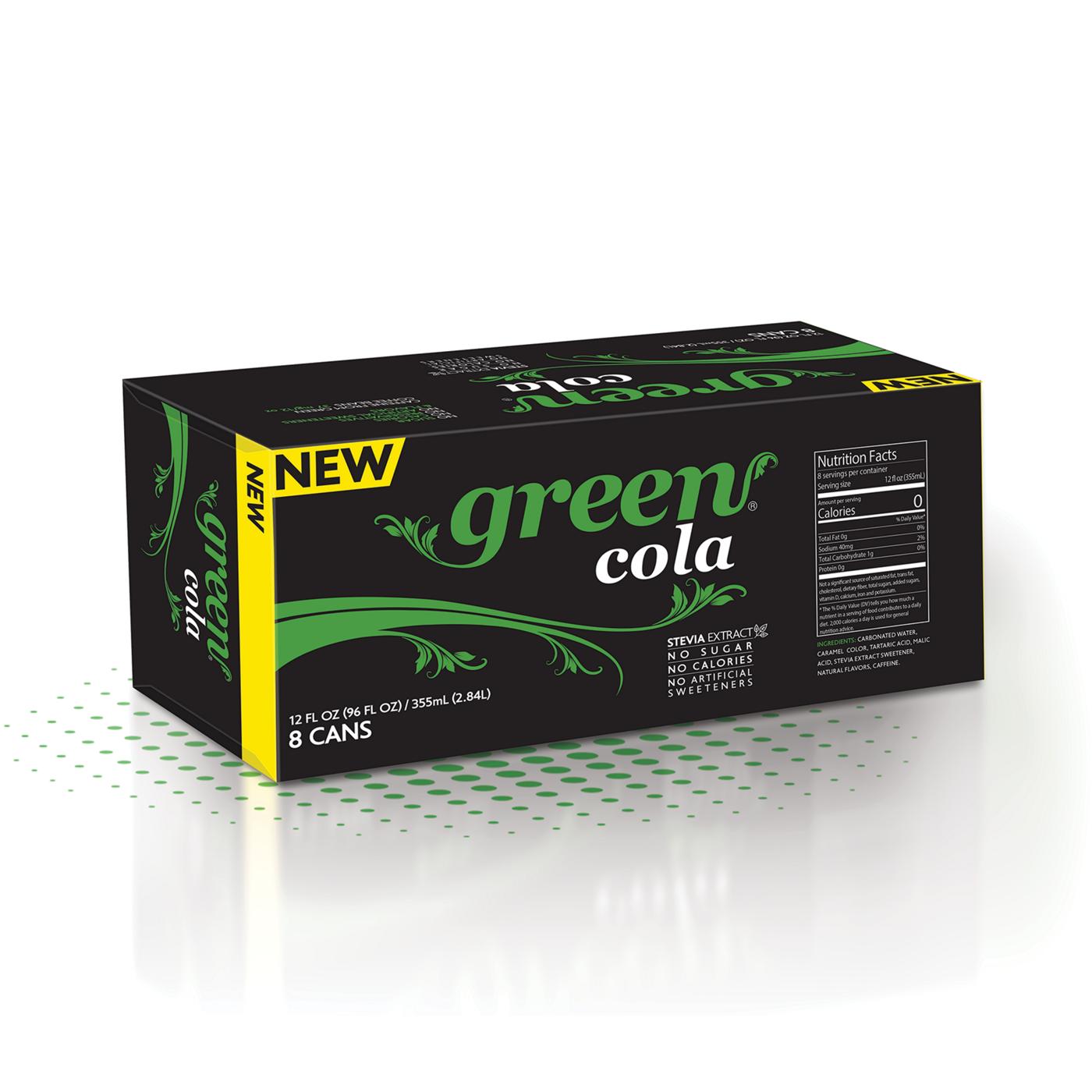 Green Cola Soda 12 oz Cans; image 1 of 5