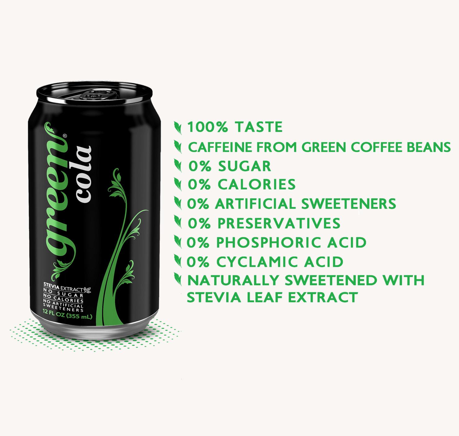 Green Cola Soda 12 oz Cans; image 4 of 5