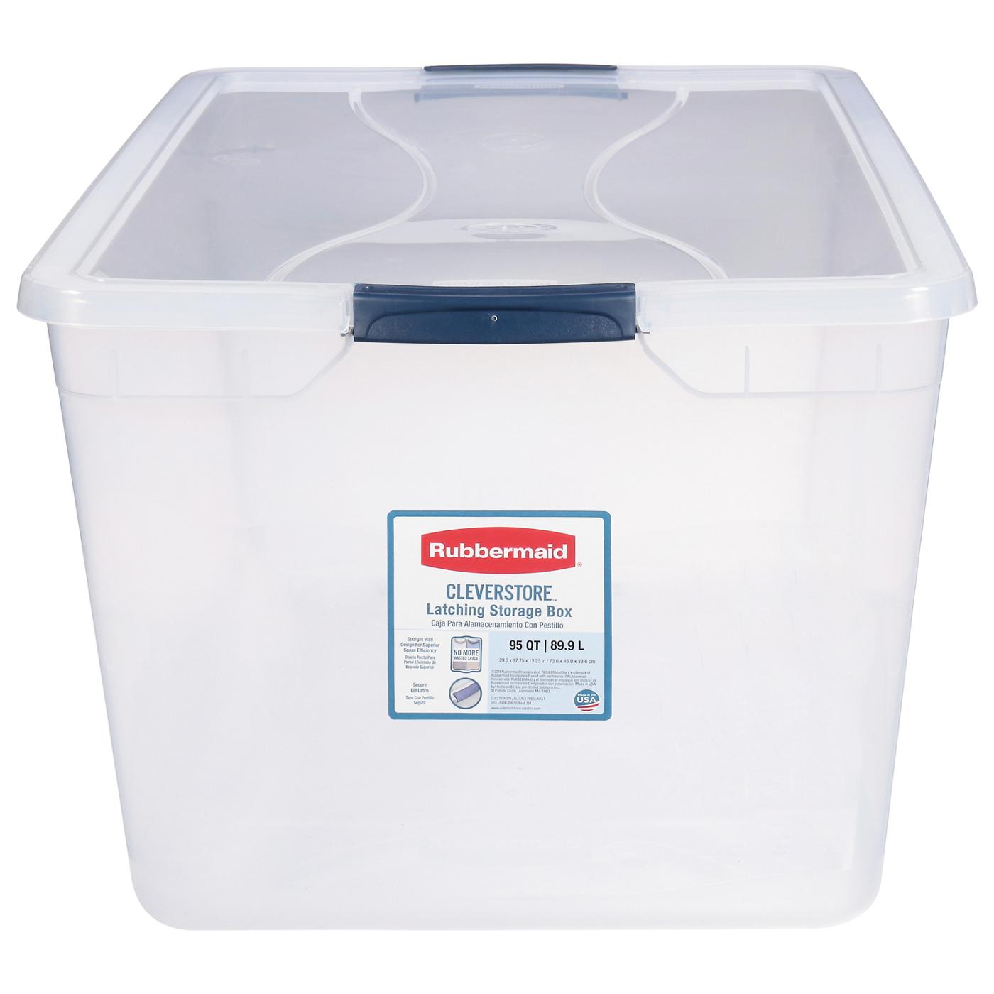 Rubbermaid Clever Store Basic Latch Storage Bin with Lid - Clear