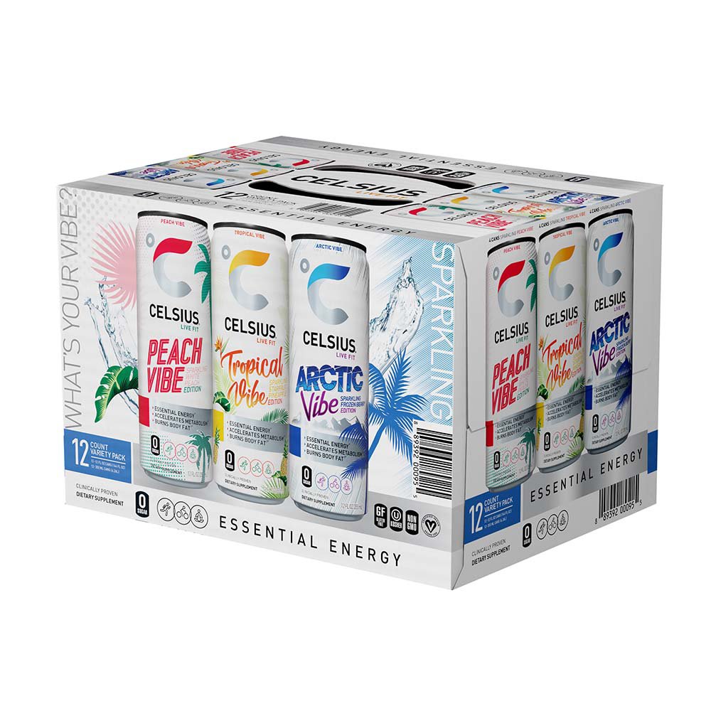 Celsius 0g Sugar Vibe Sparkling Energy Drinks Variety Pack Shop