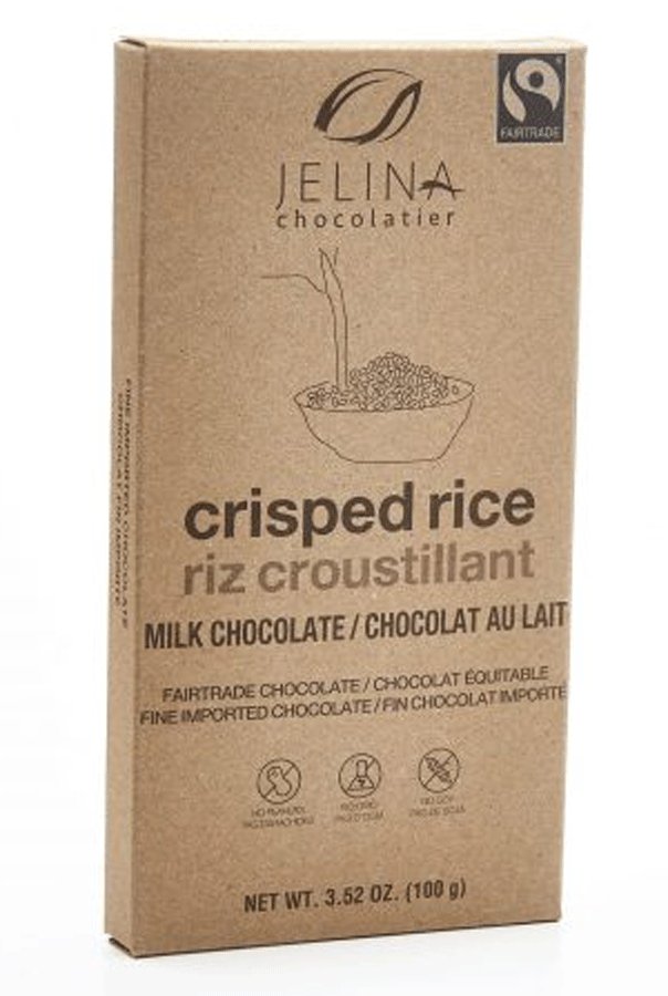 Jelina Chocolatier Crisped Rice Milk Chocolate Bar, 3.52 oz