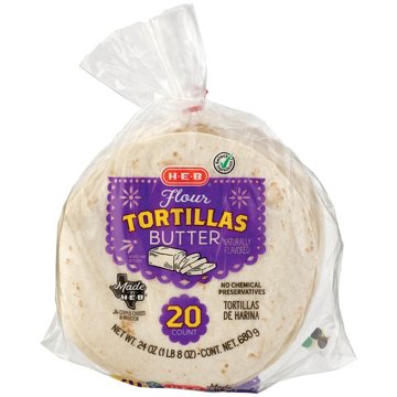 H-E-B Butter Flour Tortillas, 20 ct