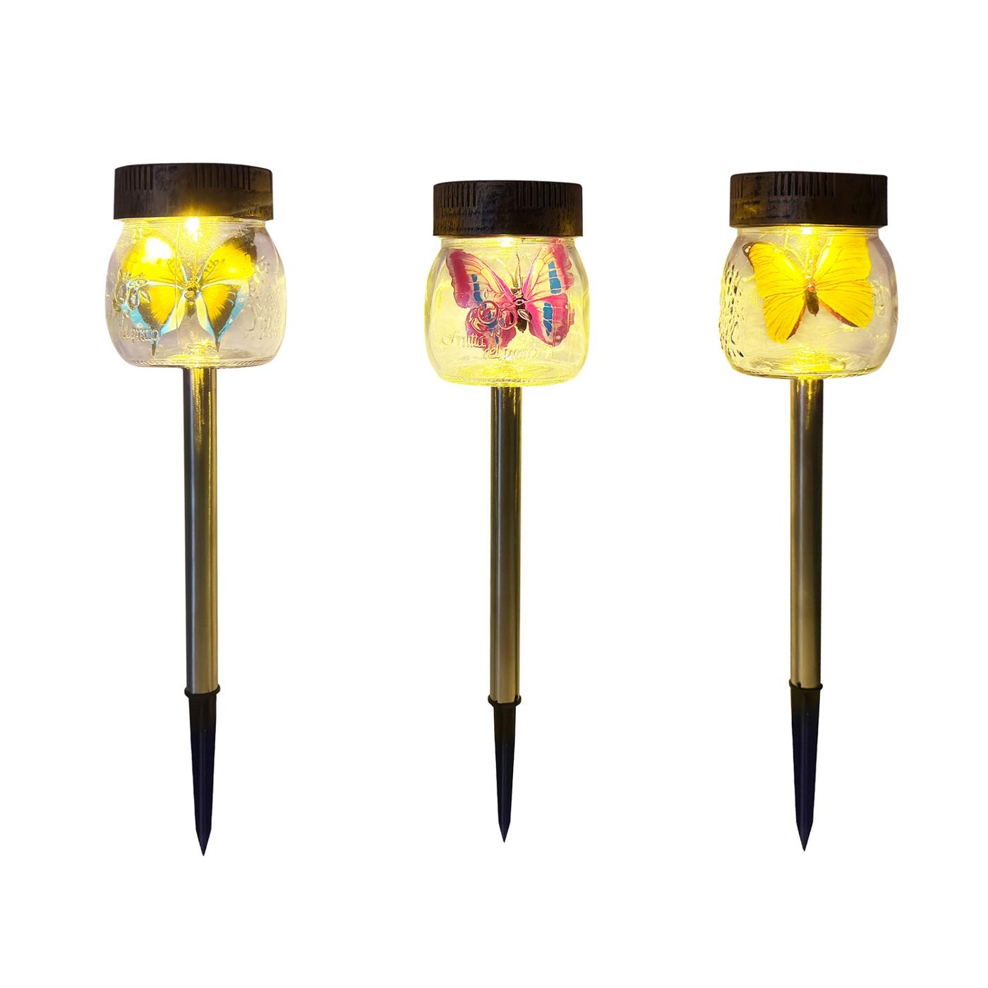 Destination Holiday Solar-Powered Butterfly Jar Garden Lights; image 3 of 8