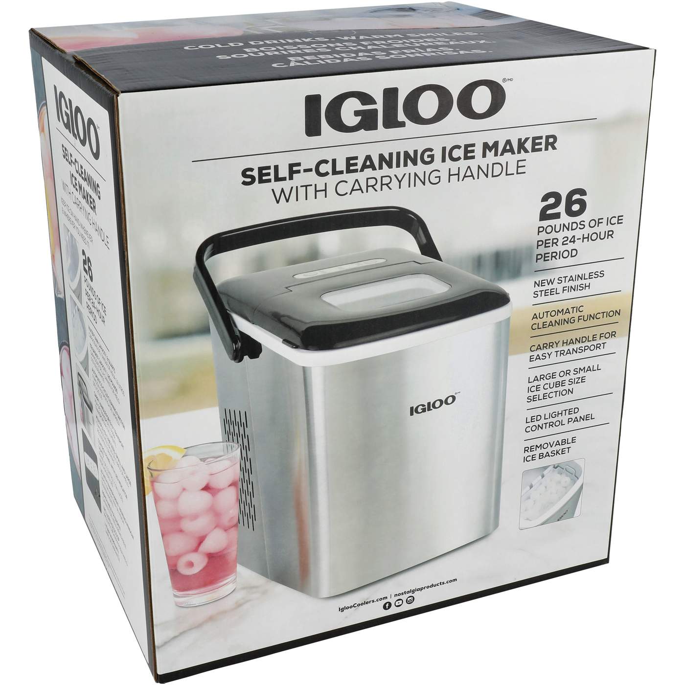 Igloo 26-Pound Automatic Self-Cleaning Portable Countertop Ice Maker Machine  With Handle & Reviews