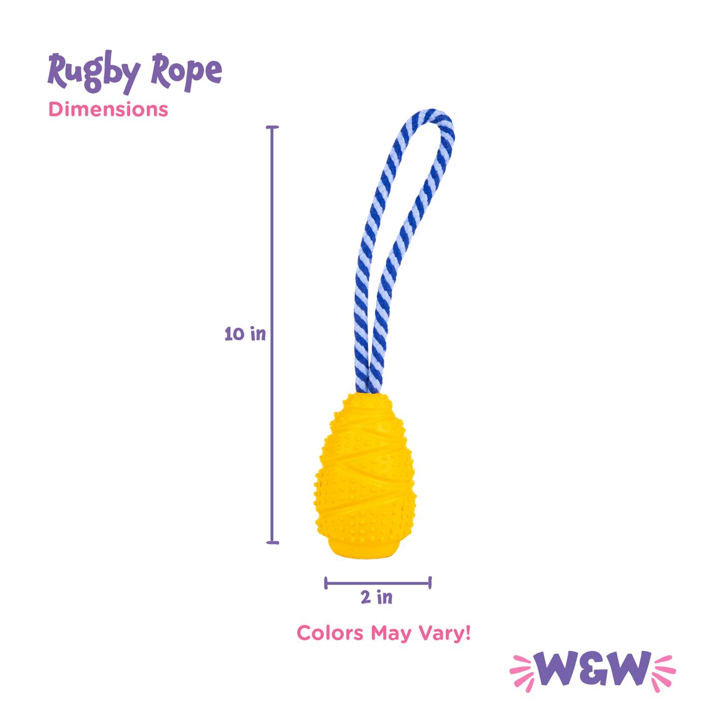 Woof & Whiskers Rubber Rugby with Rope 3.5 inch; image 4 of 4