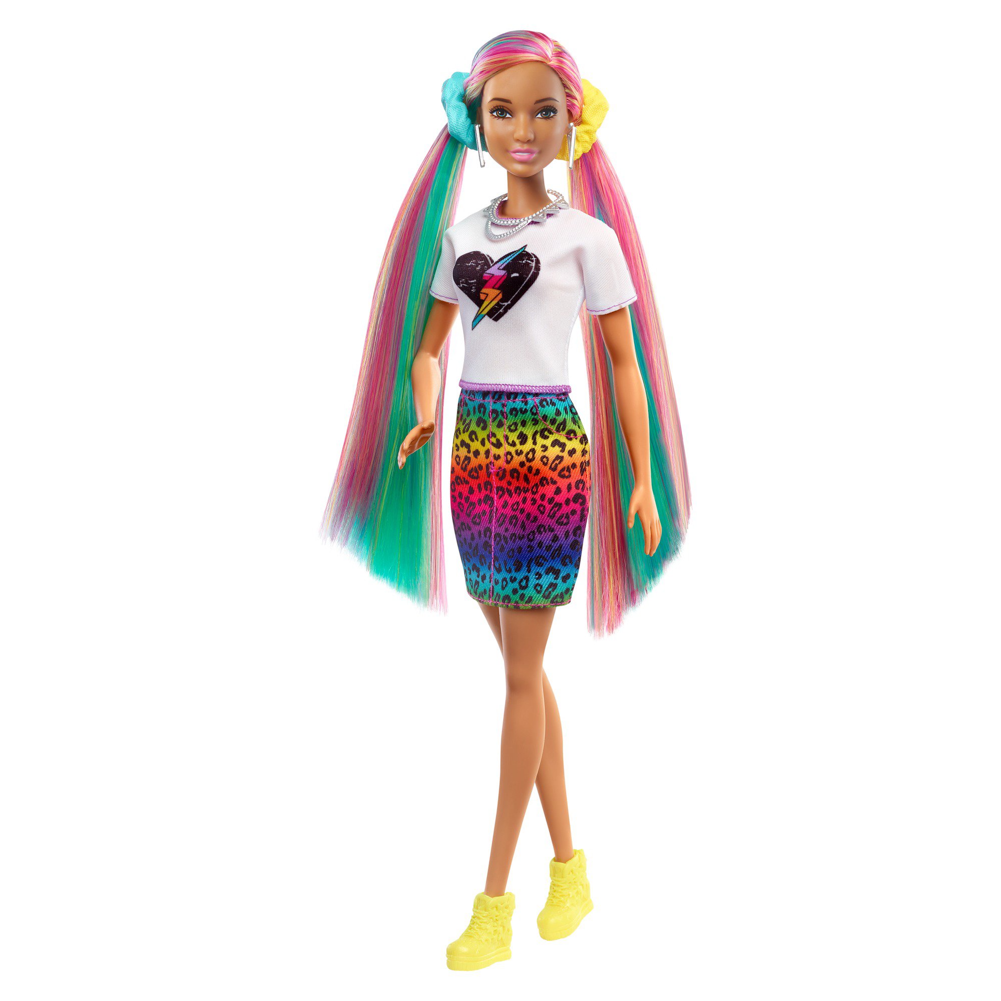 Barbie Leopard Rainbow Hair Doll - Shop Action Figures & Dolls at H-E-B