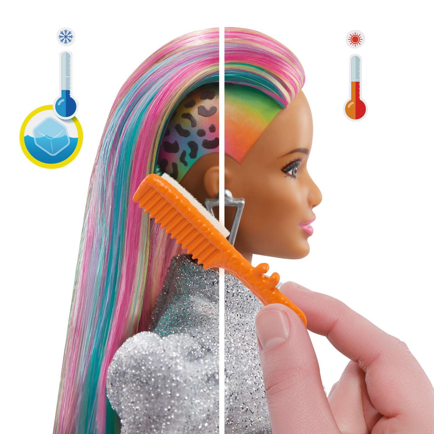 Barbie Leopard Rainbow Hair Doll; image 3 of 3