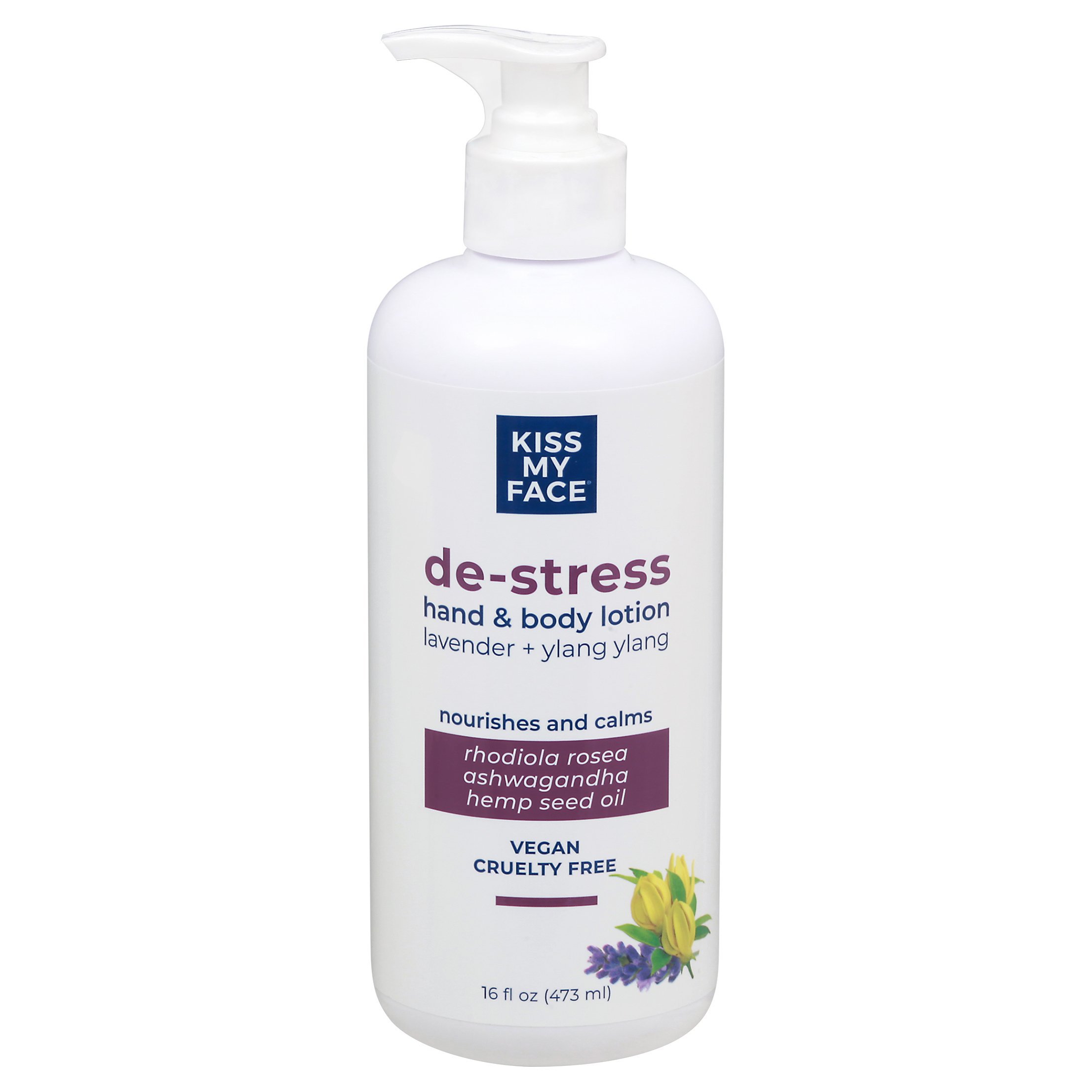 Kiss My Face DeStress Hand & Body Lotion Lavender + Ylang Ylang