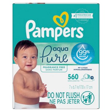 Pampers Aqua Pure Baby Wipes with Pop-Top