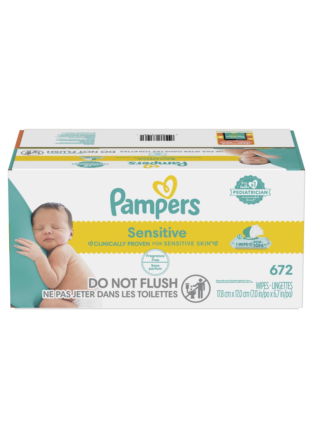 Pampers Sensitive Skin & Fragrance Free Baby Wipes 12 Pk; image 1 of 10