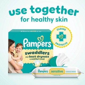 Pampers Sensitive Baby Wipes - Fragrance Free, Water Based, 8 pk, 672 ct