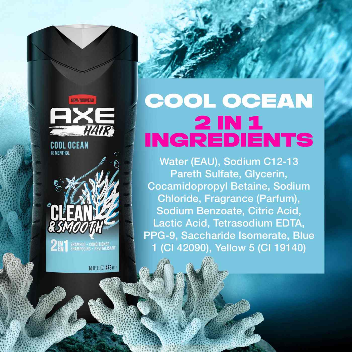 AXE Hair 2 in 1 Shampoo + Conditioner - Cool Ocean - Shop Shampoo ...