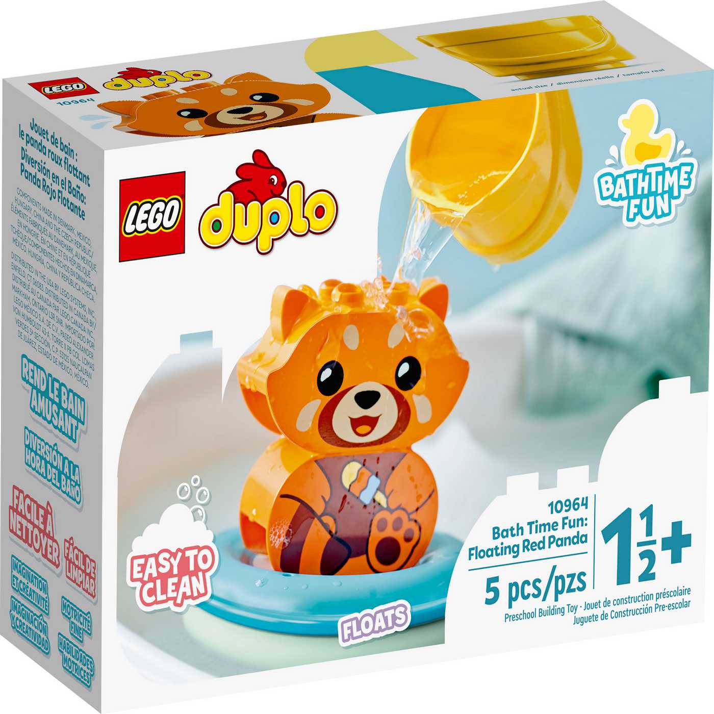 LEGO Duplo Bath Time Fun: Floating Red Panda Set; image 1 of 2