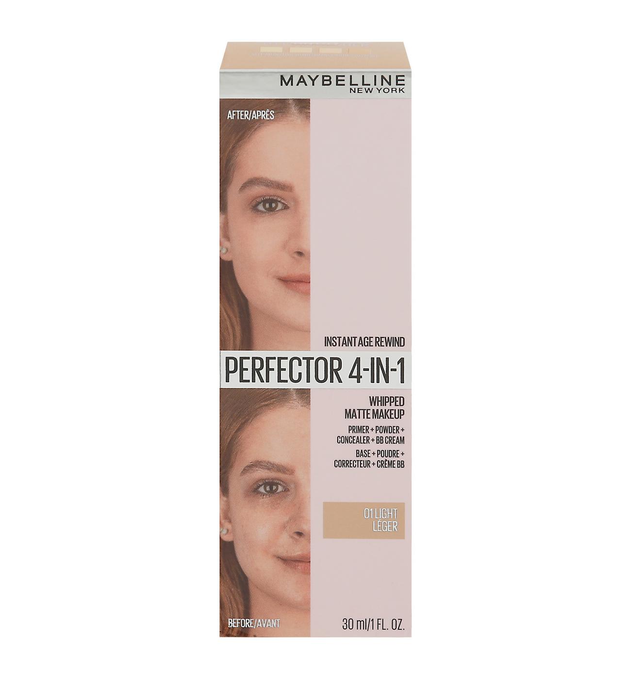 Maybelline Instant Age Rewind Perfector 4-In-1 Matte Makeup - 01 Light -  Shop Foundation at H-E-B