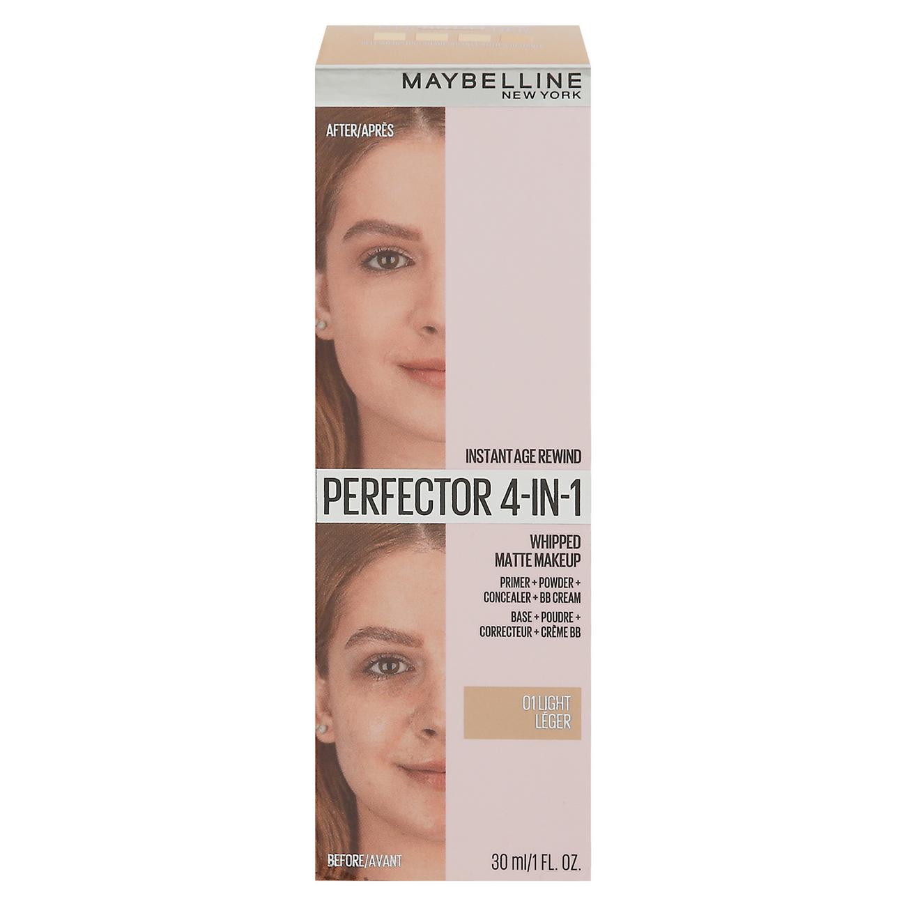 Maybelline Instant Age Rewind Perfector 4-In-1 Matte Makeup - 01 Light -  Shop Foundation at H-E-B