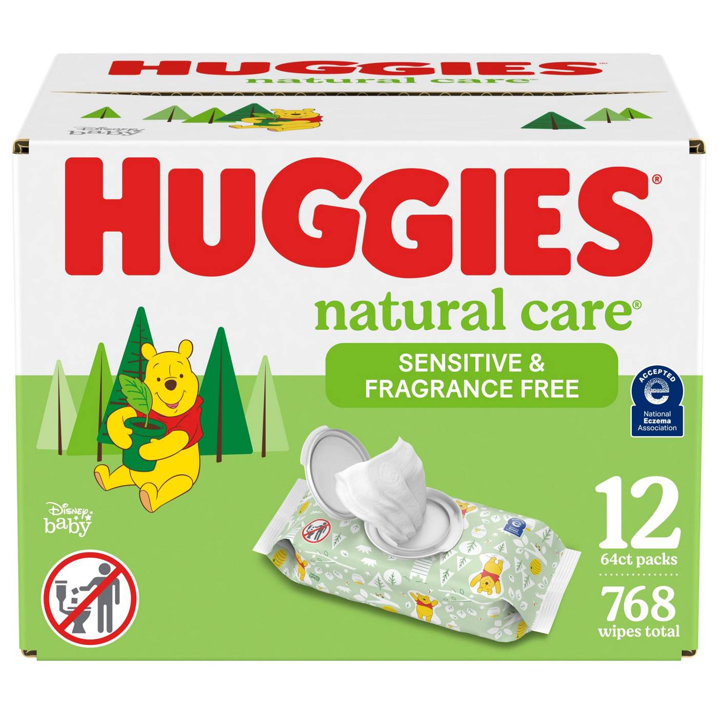 Huggies Natural Care Sensitive & Fragrance Free Baby Wipes 12 pk; image 1 of 8