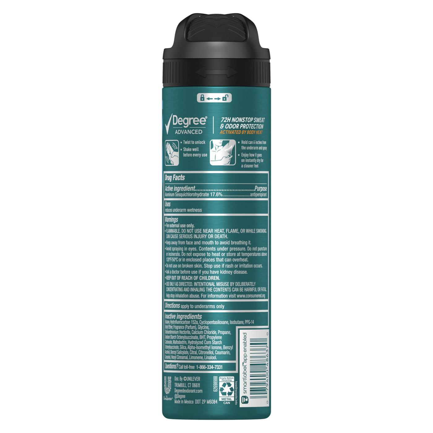 Degree 72 Hr Advanced Antiperspirant Deodorant Dry Spray - Sage & Ocean Mist; image 2 of 9