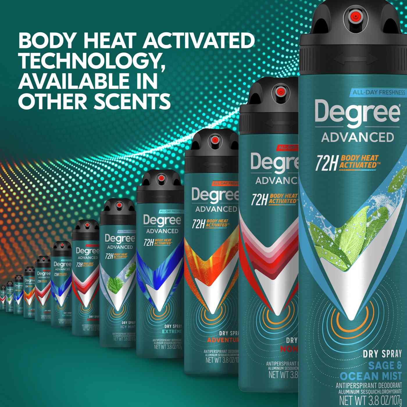 Degree 72 Hr Advanced Antiperspirant Deodorant Dry Spray - Sage & Ocean Mist; image 4 of 9